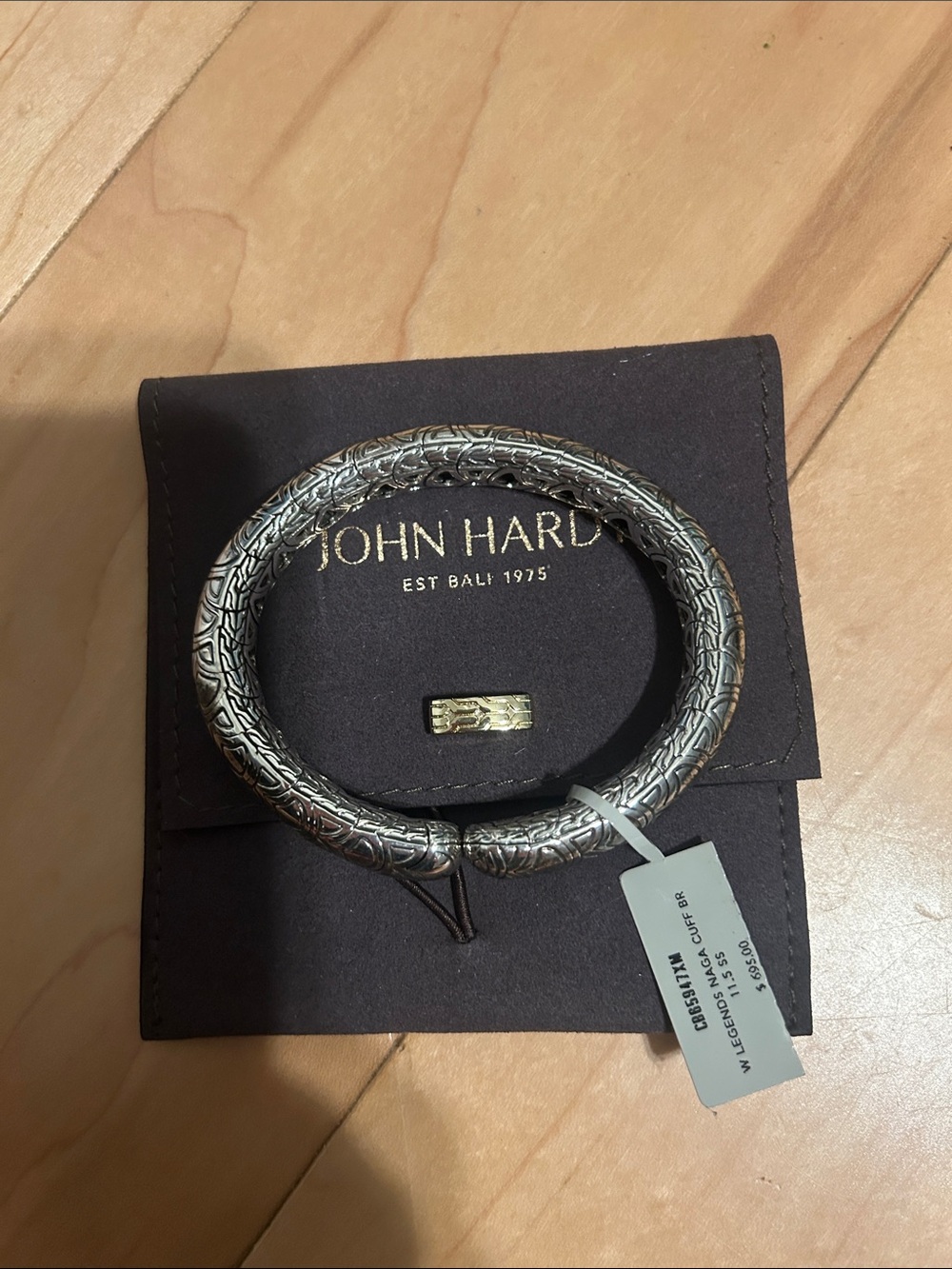 John Hardy Silver Textured Cuff Bracelet